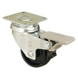 75mm Swivel Top Plate (Braked) Polypropylene Castor - Max. 50Kg