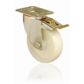 80mm Swivel (Braked) Top Plate Nylon Castor - Max. 120Kg