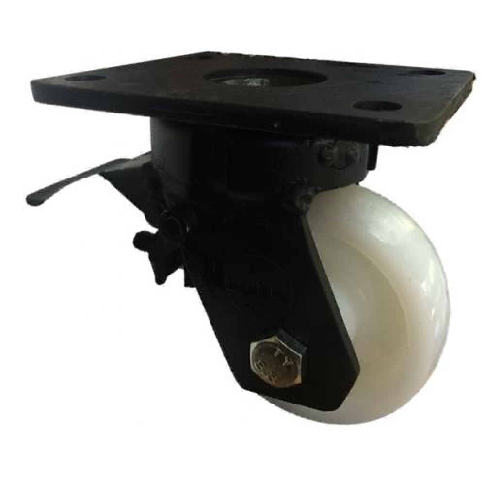 150mm Swivel Top Plate Nylon Castor (Braked) - Max. 800Kg (HEAVY DUTY FABRICATED) 