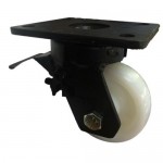 150mm Swivel Top Plate Nylon Castor (Braked) - Max. 800Kg (HEAVY DUTY FABRICATED) 