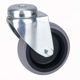 125mm Castor - Grey Non-Marking Rubber - Single Bolt Hole - Max 80Kg