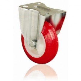 100mm Fixed Top Plate Polyurethane Castor - Max. 140Kg