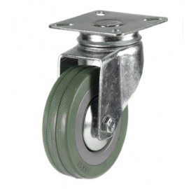 75mm Castor - Grey Non-Marking Rubber - Swivel Top Plate - Max 65Kg