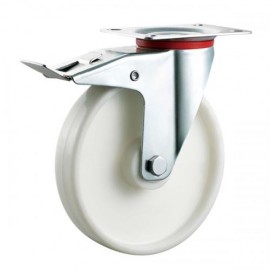 100mm Swivel (Braked) Top Plate Nylon Castor - Max. 140Kg