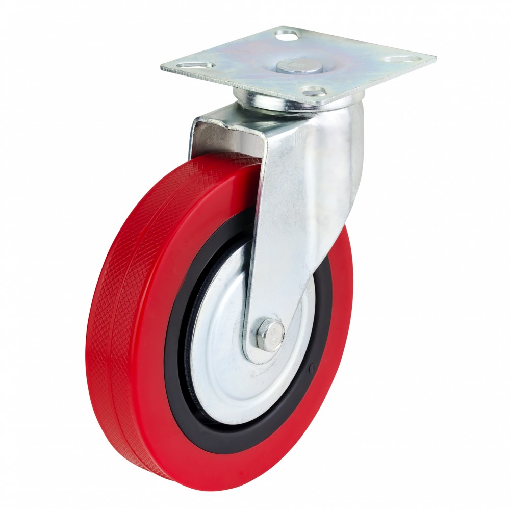 125mm Polyurethane Casters - Swivel Top Plate - Max. 140Kg 