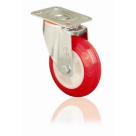 80mm Swivel Top Plate Polyurethane Castor - Max. 120Kg
