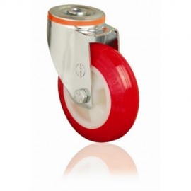 100mm Swivel Bolt Hole Polyurethane Castor - Max. 140Kg