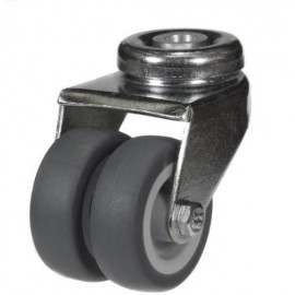 50mm Twin Wheel Castor - NON MARKING - Swivel Bolt Hole - Max. 60Kg