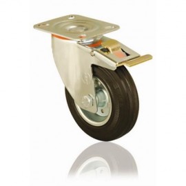 Castor / Caster Wheels 2 x standard, 2 x brake 2 inch Load capacity 40kg per wheel Set of 4 x Kabalo Swivel Heavy Duty BLACK RUBBER 50mm 