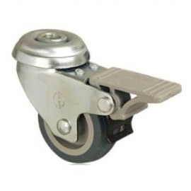75mm NON MARKING Swivel (Braked) Bolt Hole Castor - Max. 50Kg