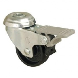 50mm Bolt Hole Swivel (Braked) Polypropylene Castor - Max. 35Kg
